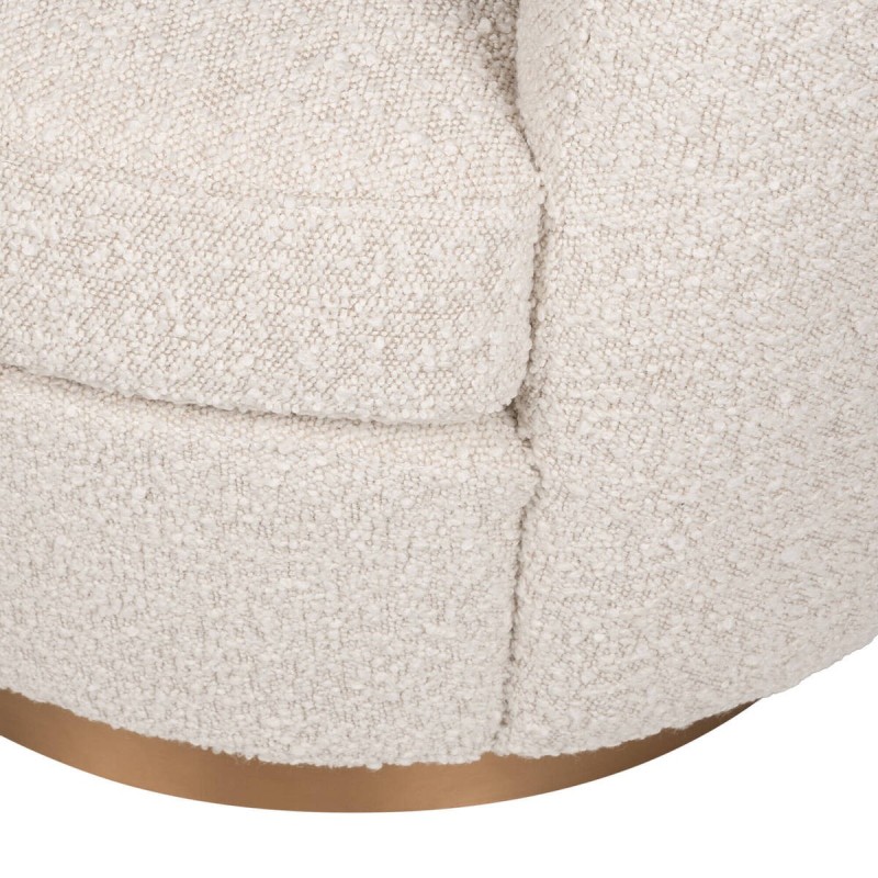 Beige curved sheepskin armchair 81x79x75cm