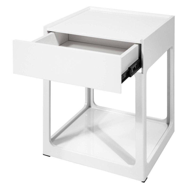 Glossy white corner table 40x40x50.5cm