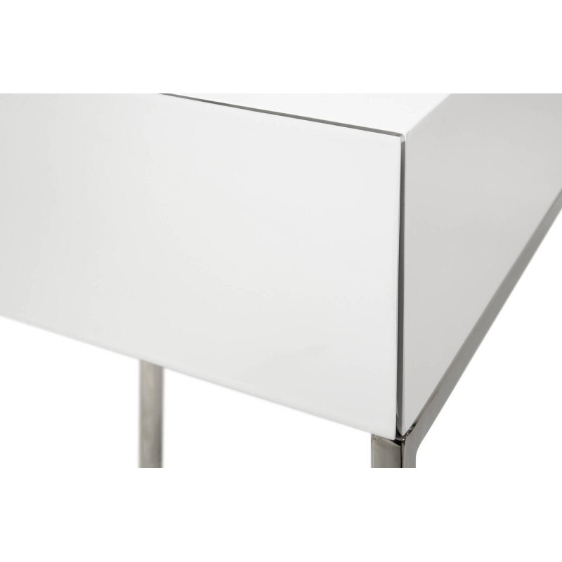 White bedside table with steel legs, 40x40x54cm