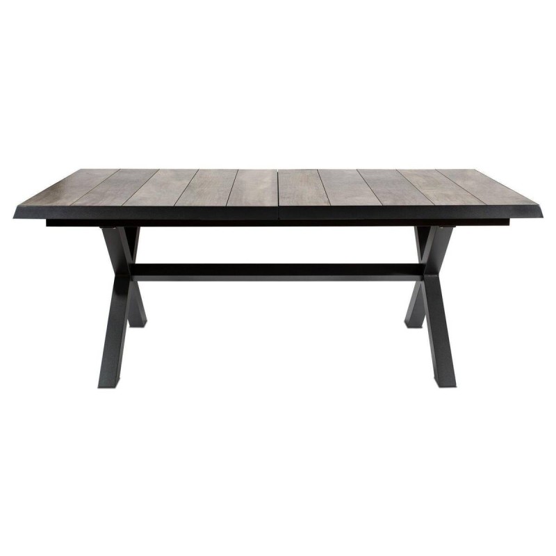 Mesa de comedor exterior extensible aluminio y cerámica 204/264x104x75cm