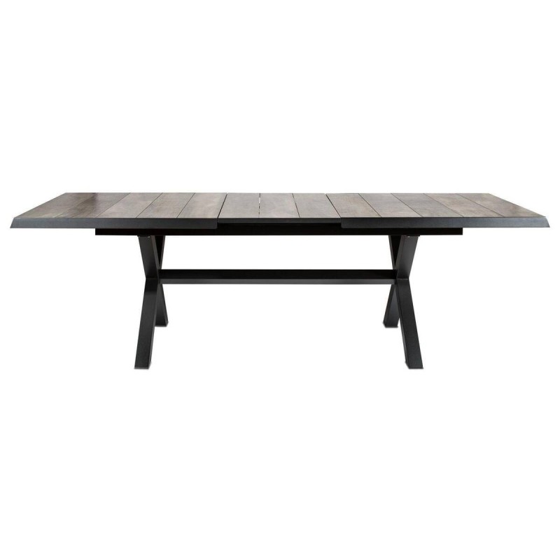 Mesa de comedor exterior extensible aluminio y cerámica 204/264x104x75cm