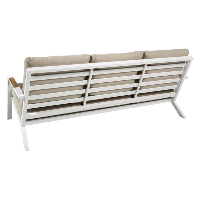 Three-seater outdoor sofa, off-white, 209.5 x 90.5 x 78.5cm