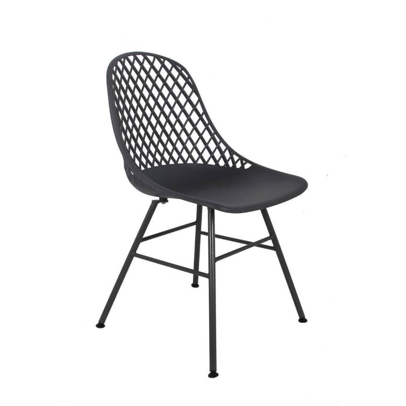 Lattice chair in dark grey polypropylene 46x52x85 cm