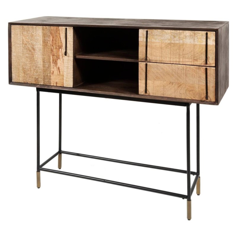Nairobi tall sideboard made of acacia and mango wood with metal legs 130x40x106cm