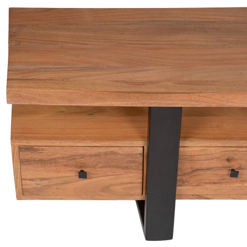 TV stand made of acacia and black metal, 140x45x50cm