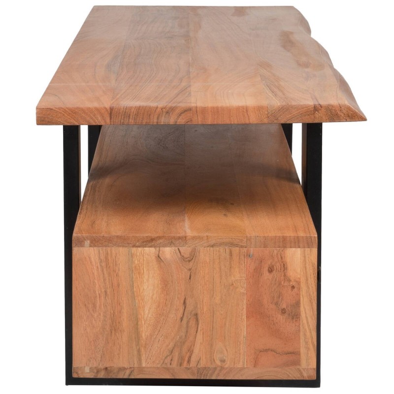 TV stand made of acacia and black metal, 140x45x50cm