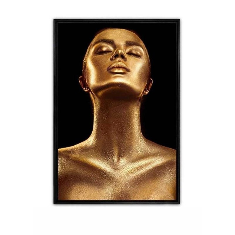 Gold painting of a woman, 92.5 x 62.5cm