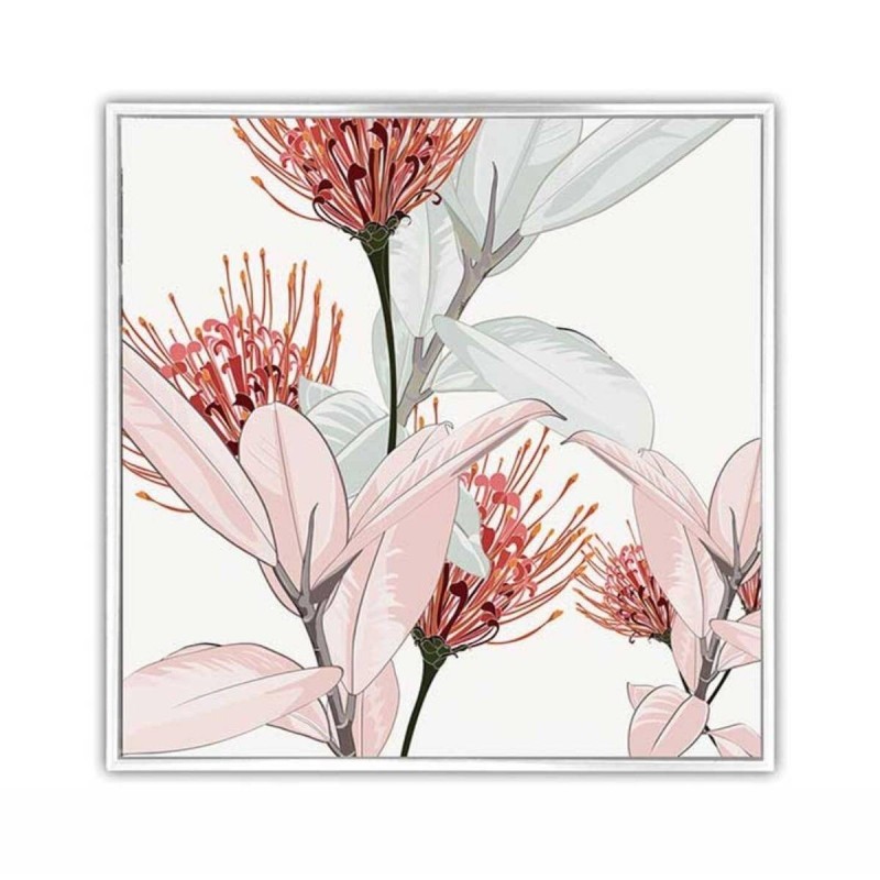 Pastel-toned flower drawing, 82.5 x 82.5cm