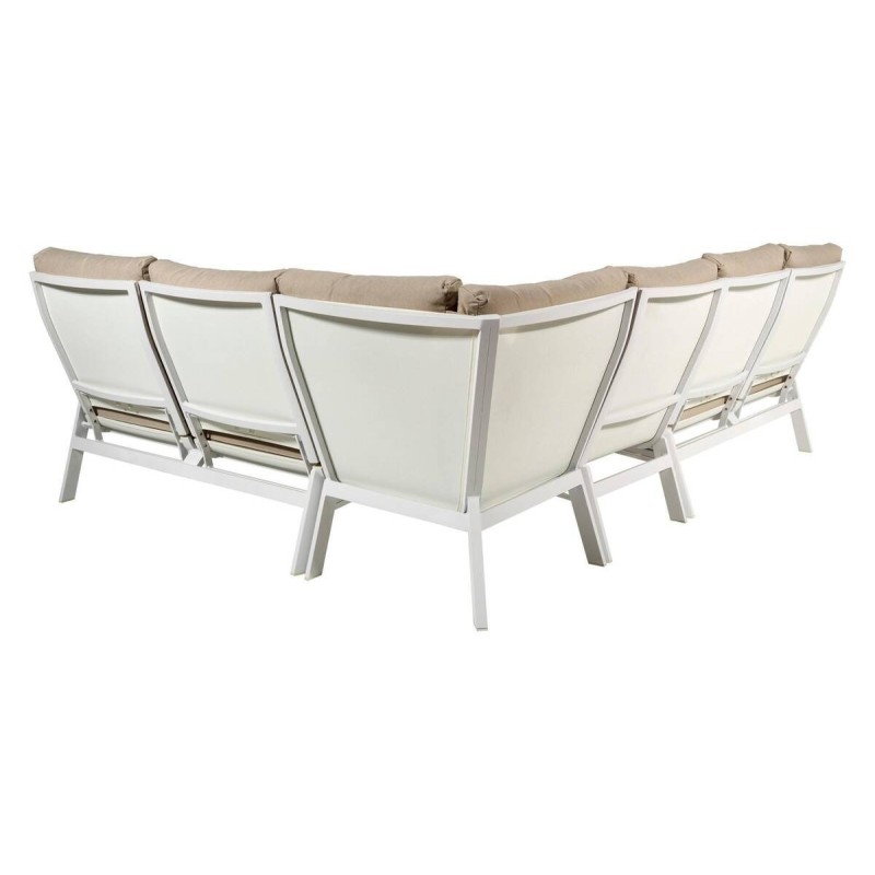 Outdoor corner sofa, aluminum/textilene, sand color, 284.5 x 220.5 x 96.5 x 83cm
