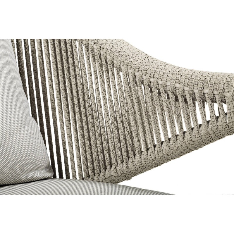 Helena white aluminum outdoor armchair with rope, 72x70x77cm