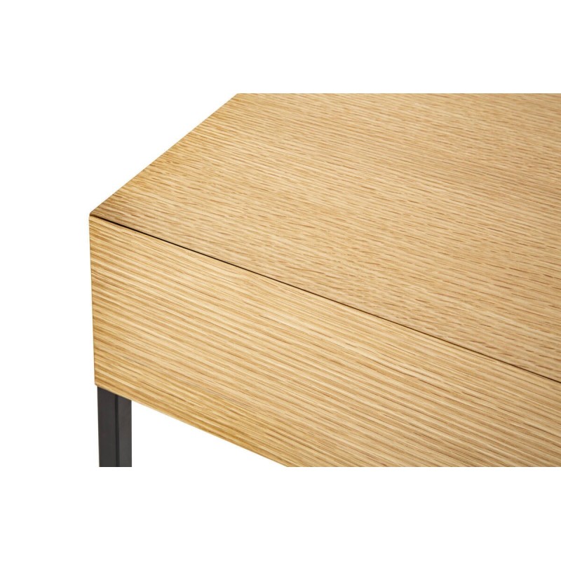 Natural oak bedside table/black legs 40x40x54cm