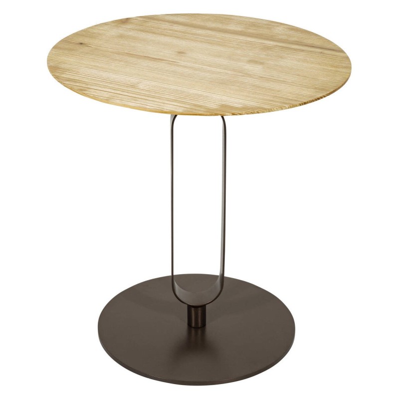 Round corner table with oak top, 45x48cm