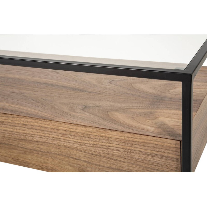 Mueble tv nogal y estructura negro 150x40x41 cm