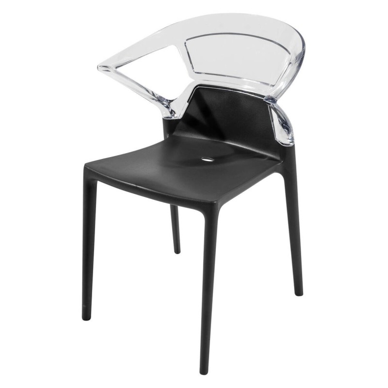 Silla ego antracita respaldo transparente 55x53x82cm