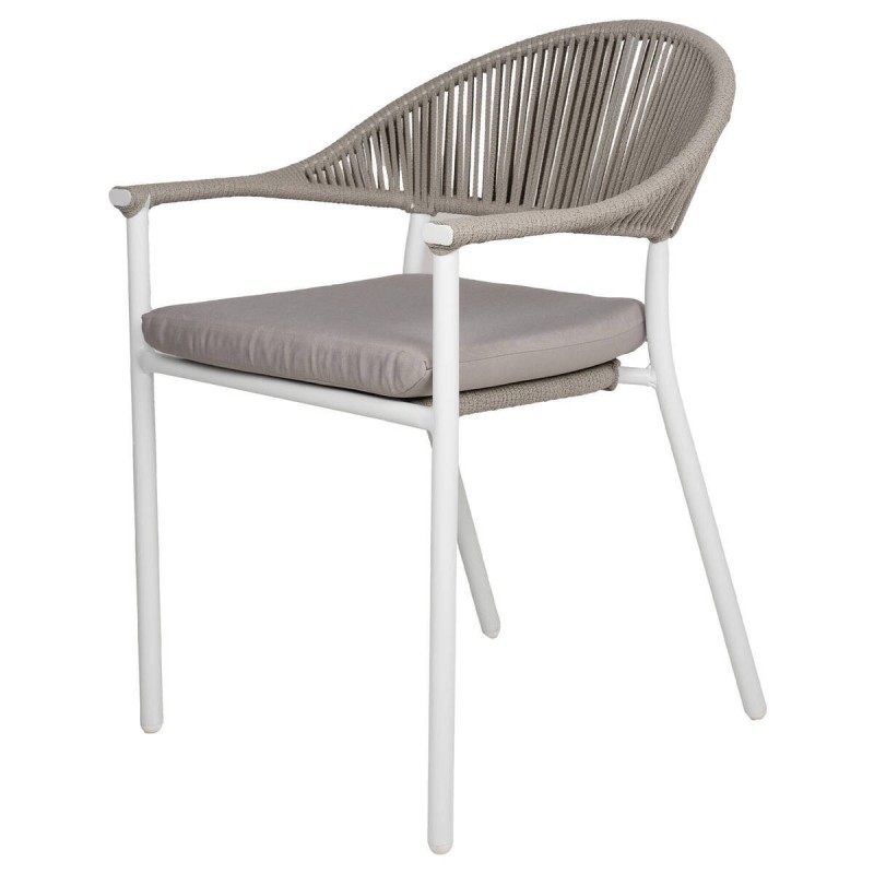 Gray rope and white aluminum chair 57.5x61x81cm