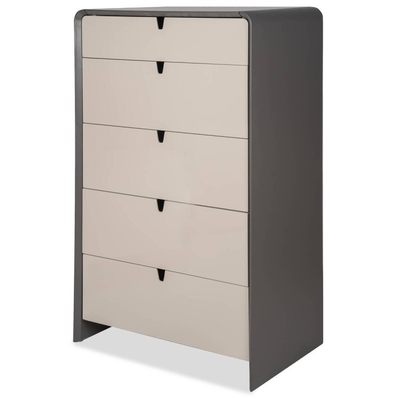 Modern Axis dresser, matte lacquered dark grey and light grey, 70x43x119cm