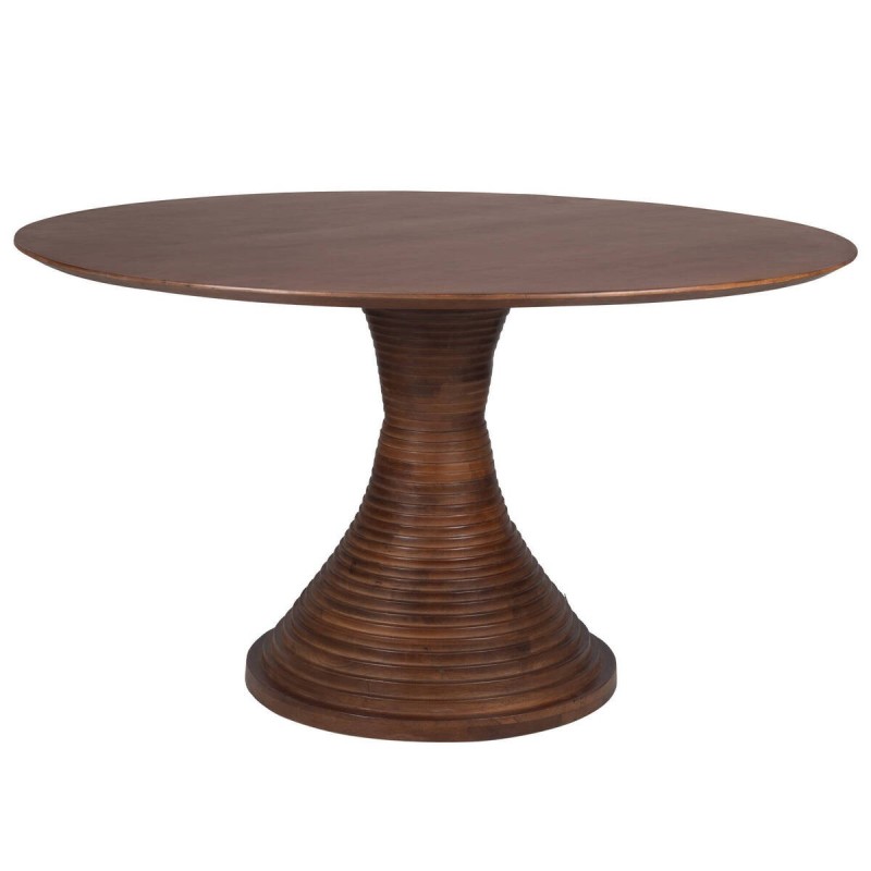 Mesa de comedor redonda de acacia negra 135x76cm