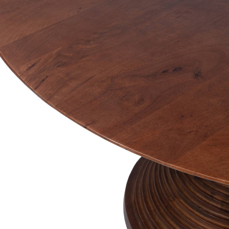 Mesa de comedor redonda de acacia negra 135x76cm