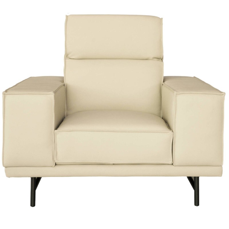 Sillón bloque color beige con cabecero reclinable 106x100x96cm