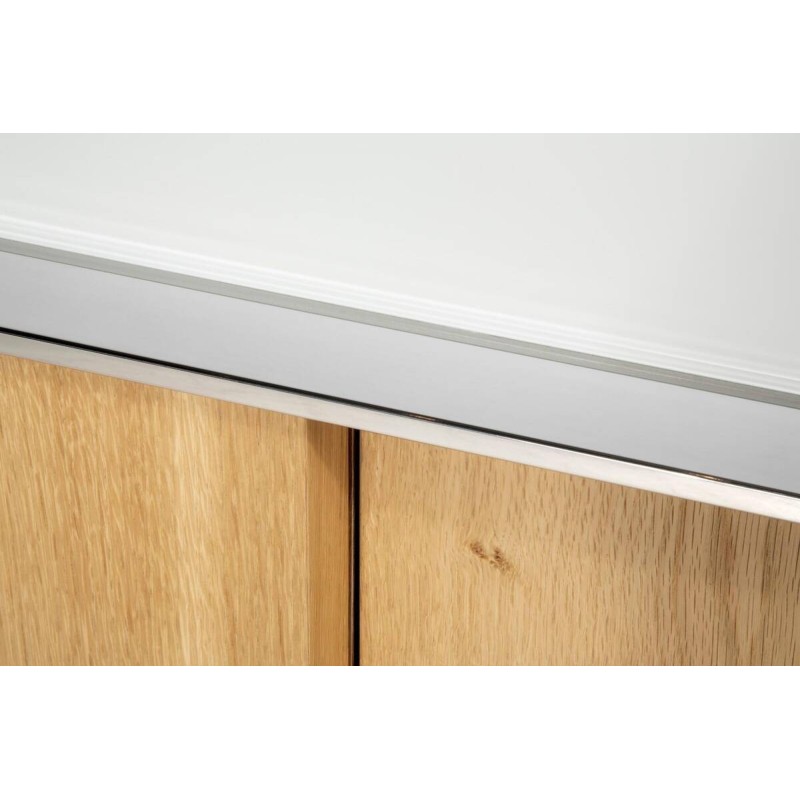 Mueble tv roble natural - acero inoxidable 200x48x48cm