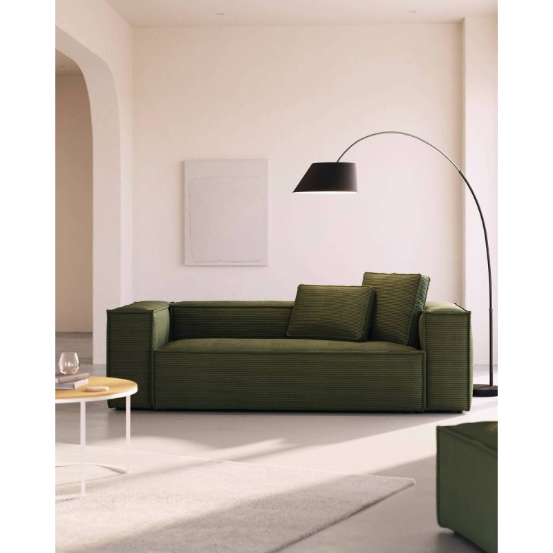 Sofá blok 3 plazas pana gruesa verde 240 cm