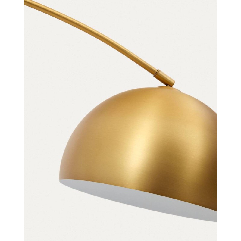Madali metal floor lamp with brass finish and white marble 170x185cm