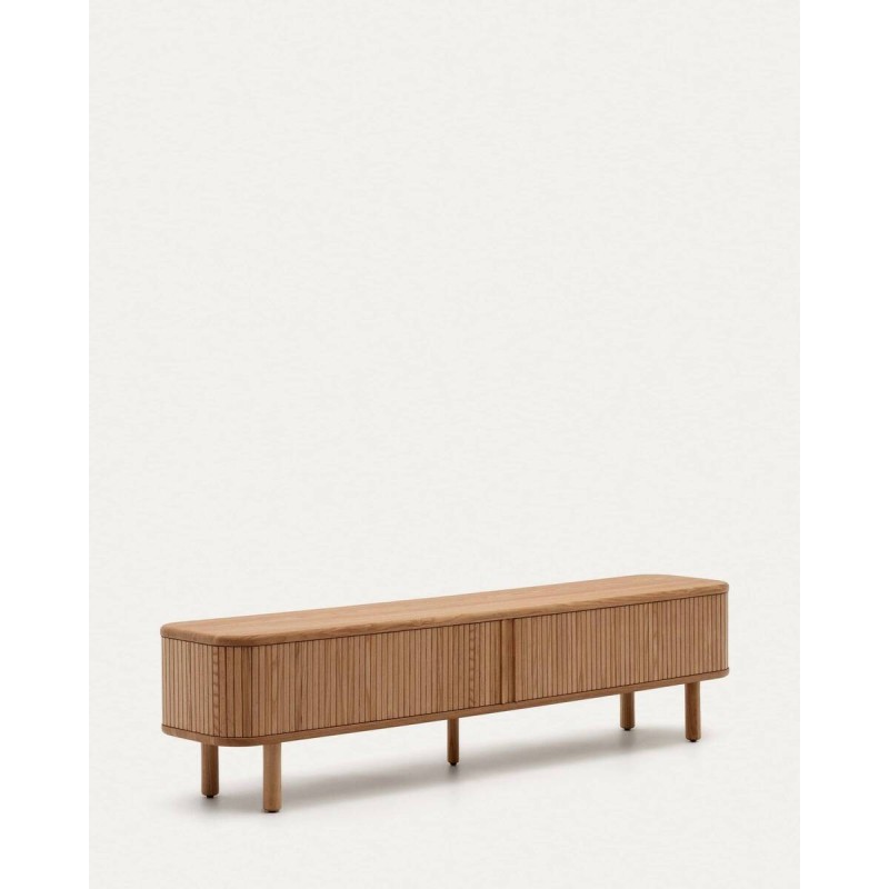 Mailen TV cabinet with 2 doors in ash veneer 200x40x50cm