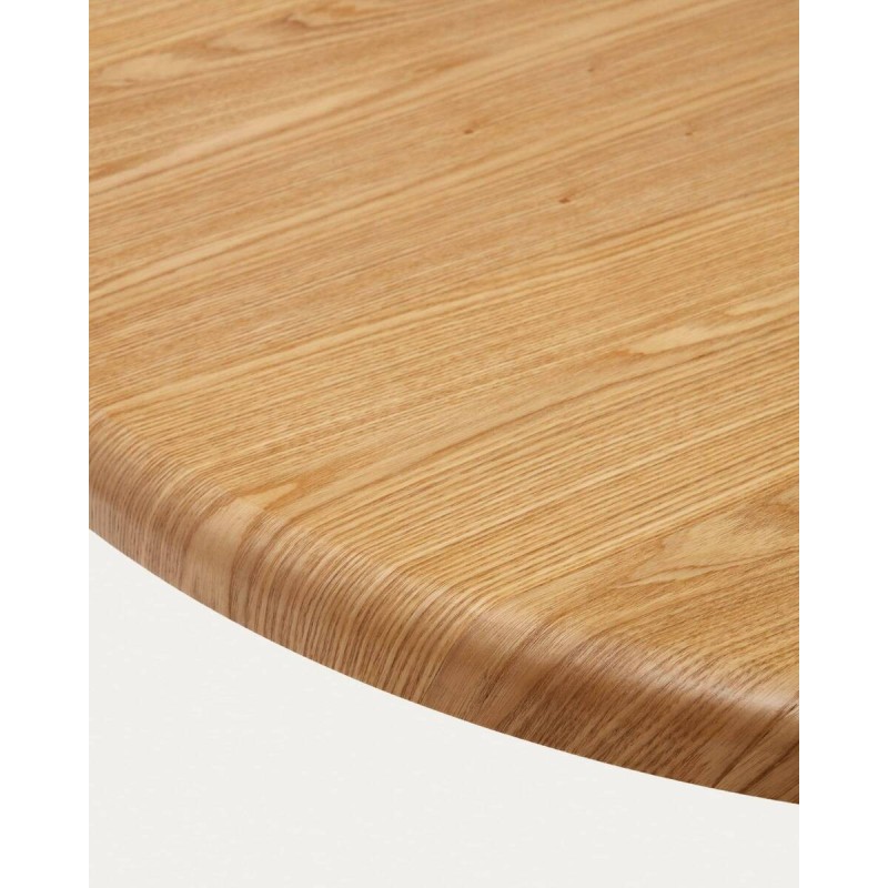 Mesa ovalada Mailen en chapa de fresno con acabado natural Ø 220 x 105 cm