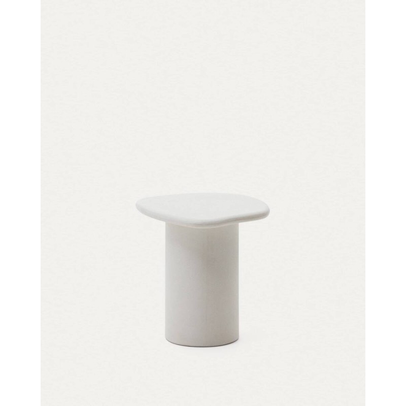 Macarella side table in white cement 48 x 47 cm
