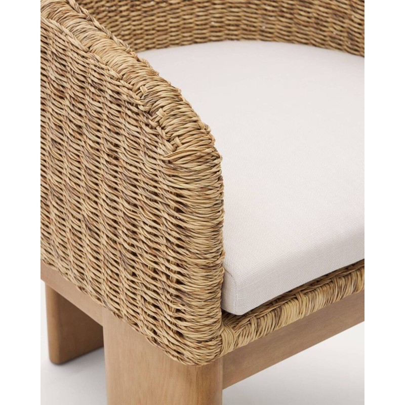Xoriguer chair made of synthetic rattan and eucalyptus wood, 58x64x78cm