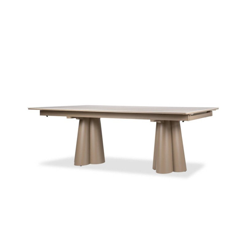 Mesa de comedor exterior clover extensible  de aluminio y cerámica 360/240x110x76cm