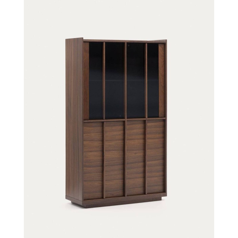 Onyx display cabinet, solid walnut wood and walnut veneer, 101x170cm