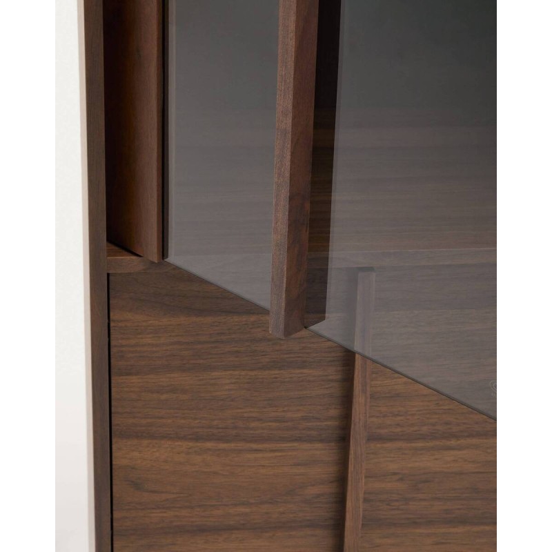 Onyx display cabinet, solid walnut wood and walnut veneer, 101x170cm