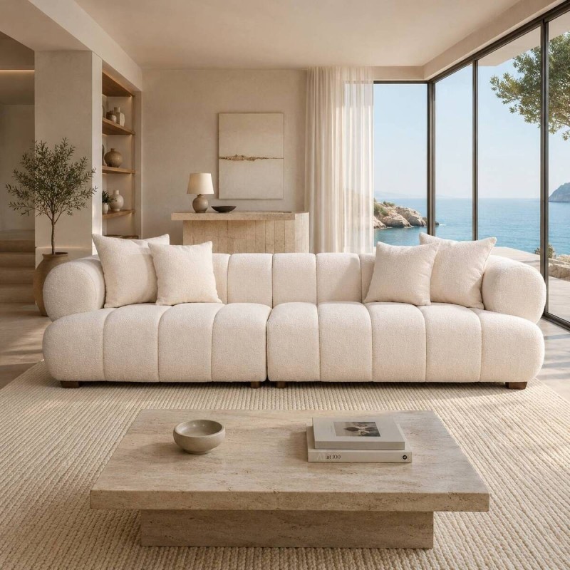 Sofá wave blanco 4 plazas 283x96x67cm