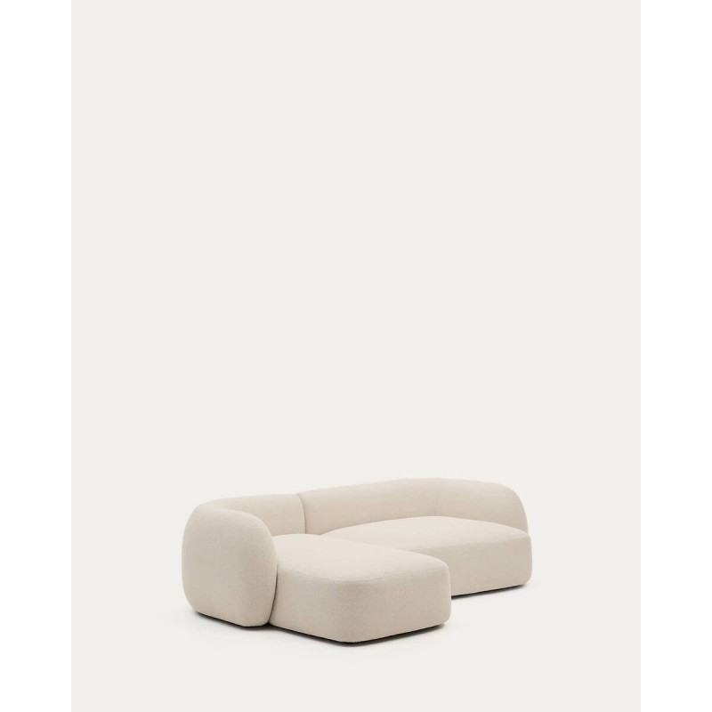 Sofá modular Martina 3 plazas de chenilla con chaise longue izquierdo color crudo 287 cm.