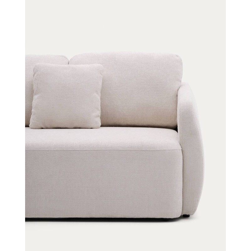 Sofá cama Laira 3 plazas de chenilla con chaise longue izquierda crudo 246 cm FSC Mix Credit