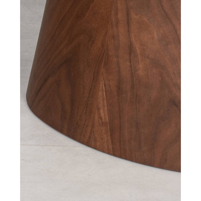 Nativa coffee table in travertine and walnut base