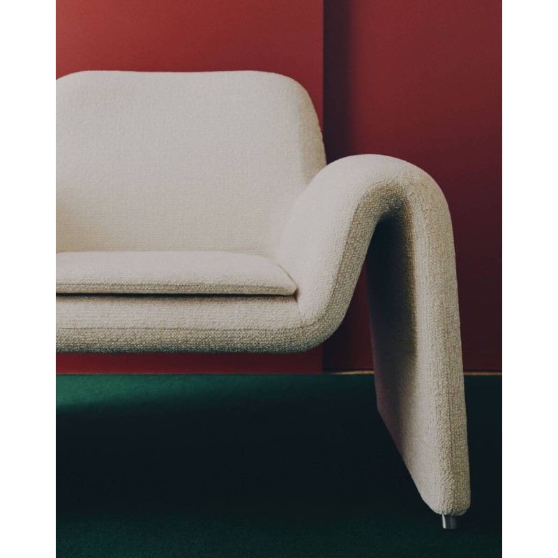 Melvia armchair in beige chenille
