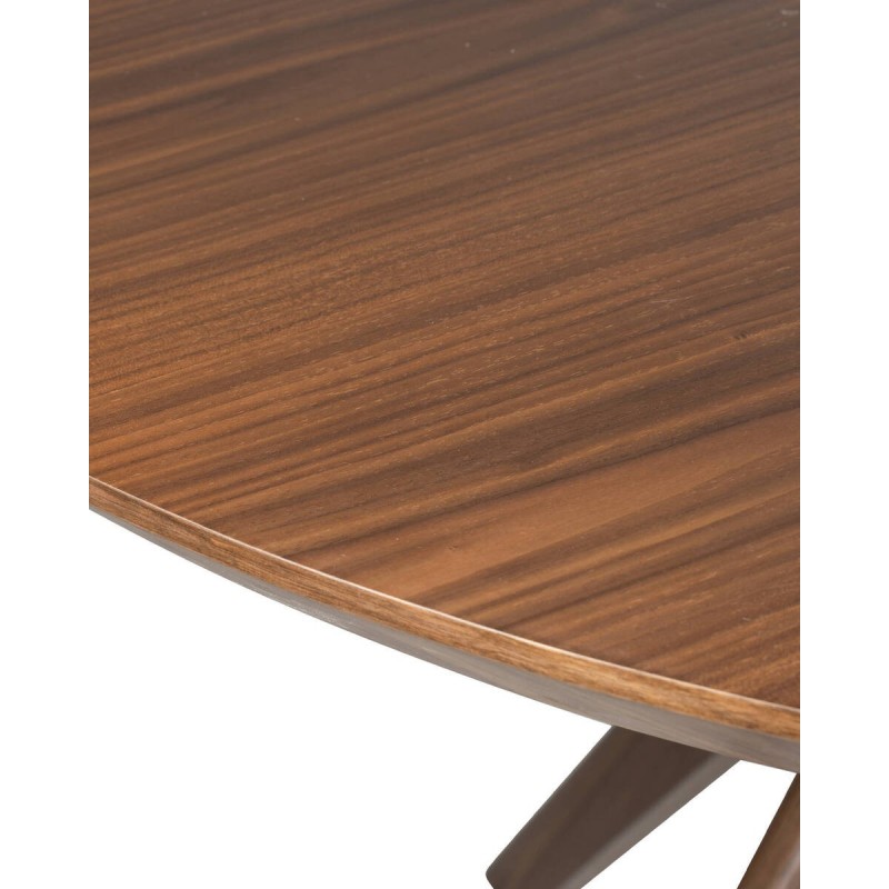 Yara round dining table in walnut veneer