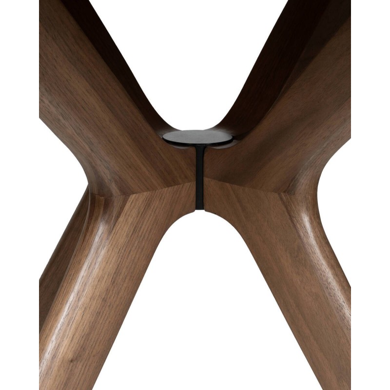 Yara round dining table in walnut veneer