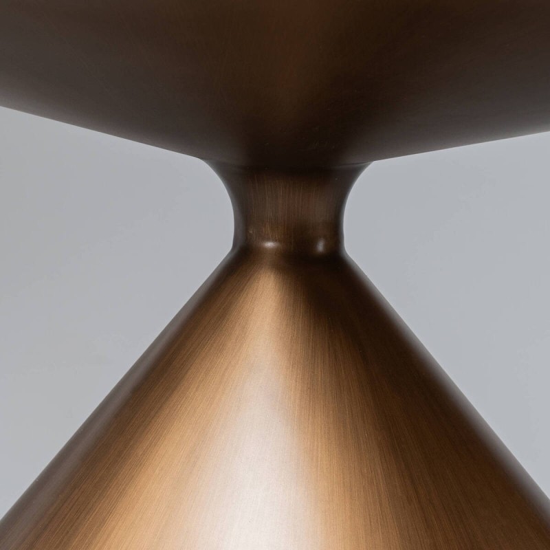 Mesa de comedor  Atria ovalada en nogal con base metálica bronce