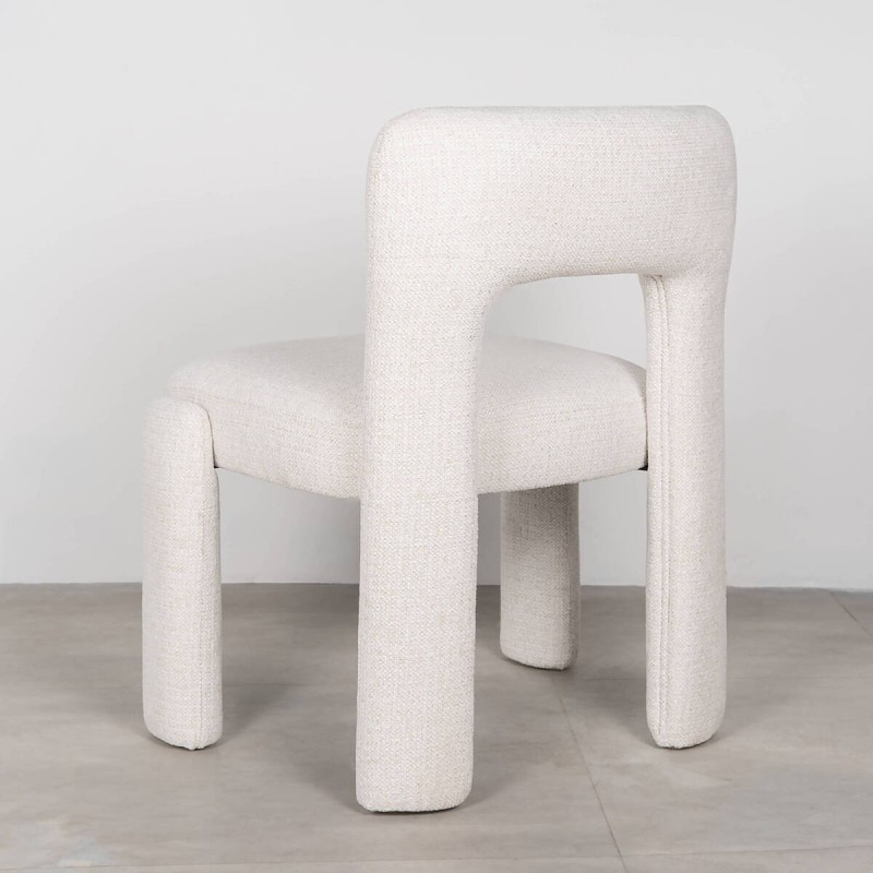 Silla Milan Tapizada en Chenilla color Blanco