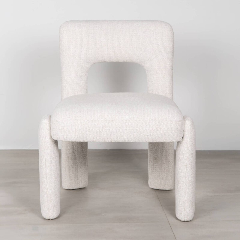 Milan Chair Upholstered in White Chenille