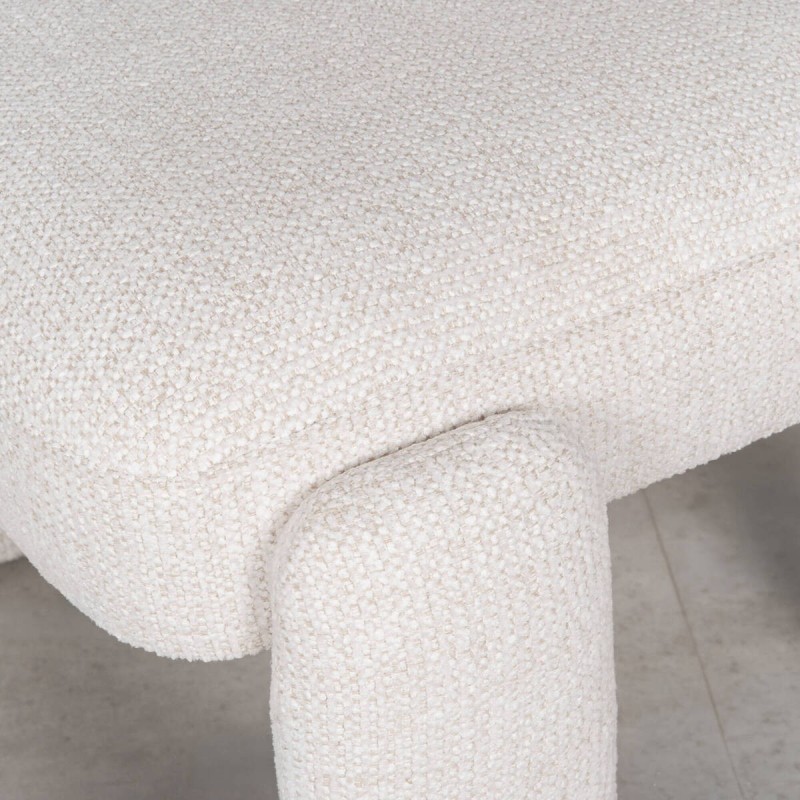 Silla Milan Tapizada en Chenilla color Blanco
