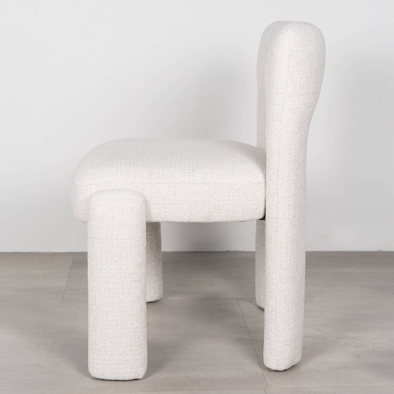 Milan Chair Upholstered in White Chenille