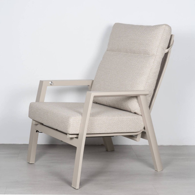 Sillón de Exterior Tivat Reclinable con Estructura de Aluminio Champán