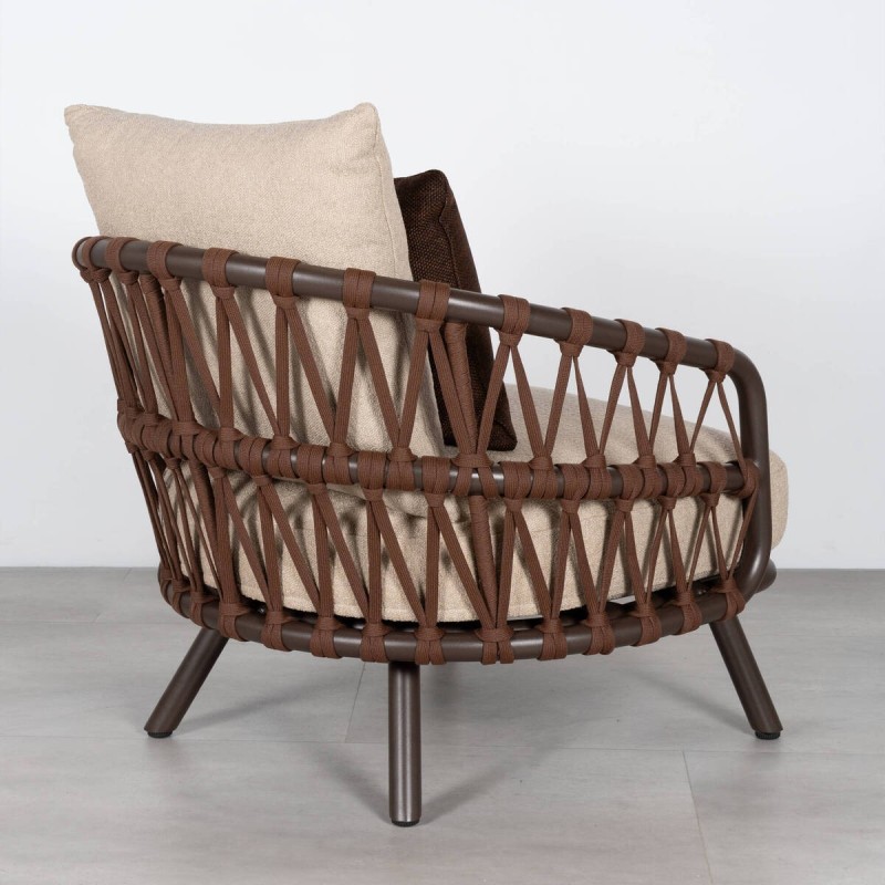 Kafue Terrace Armchair with Chocolate Brown Olefin Rope