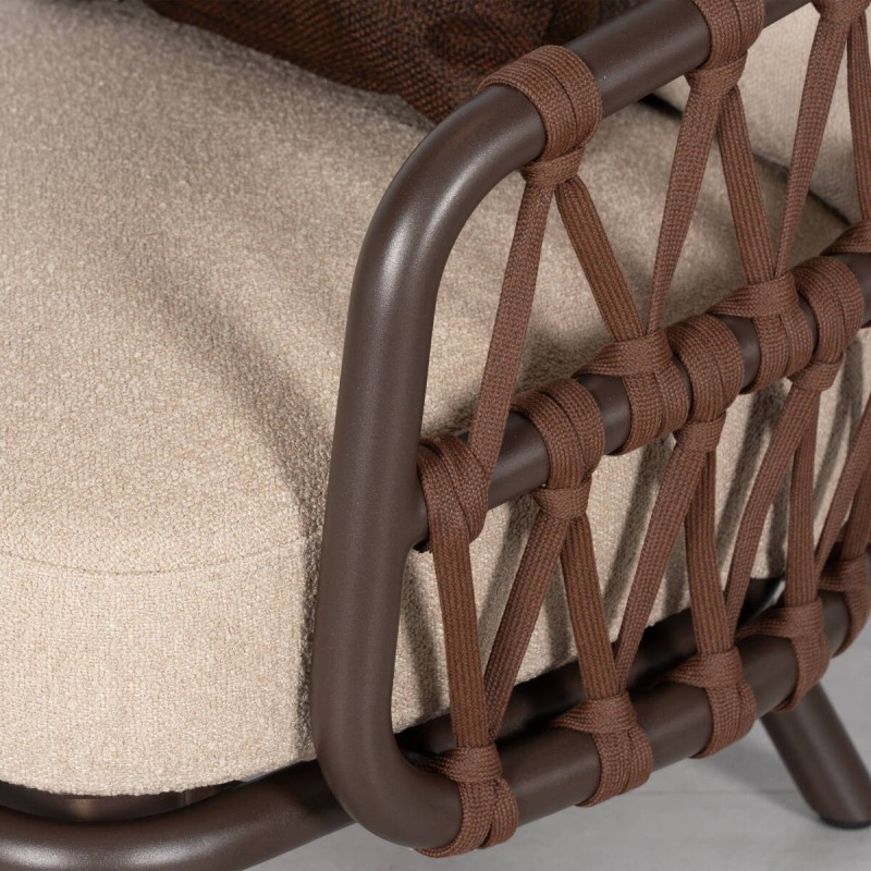 Sillón de Terraza Kafue con Cuerda Olefín Marrón Chocolate