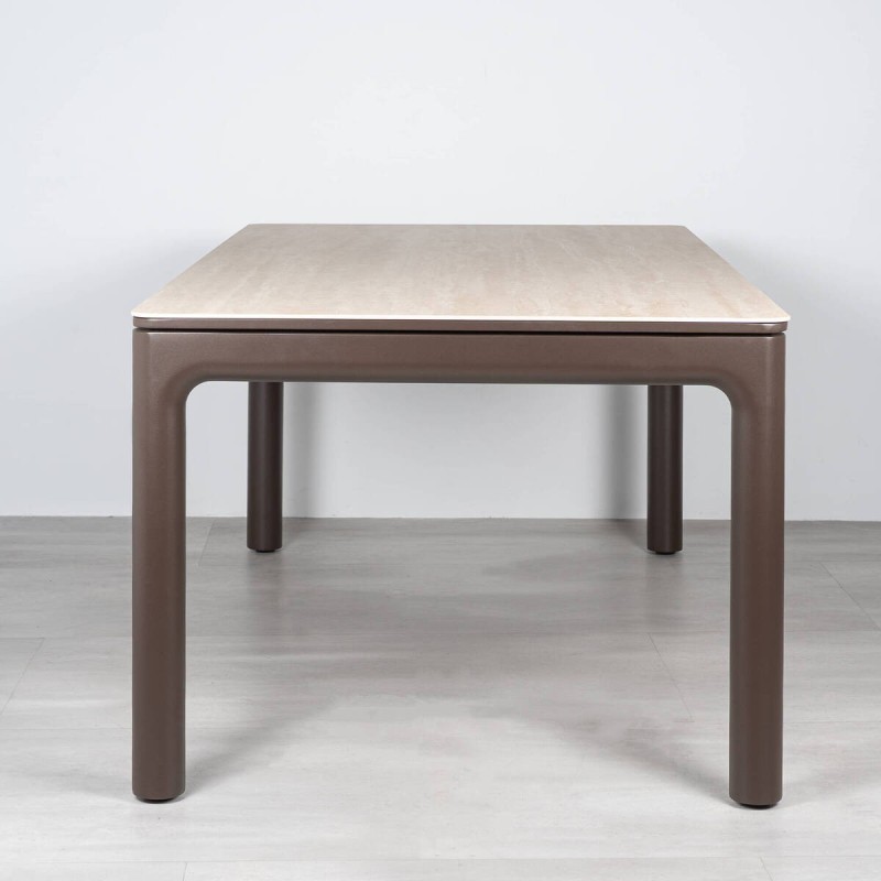 Kafue Outdoor Dining Table with Sand Beige Ceramic 180cm