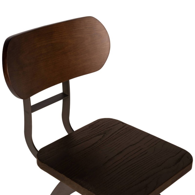 Taburete elevable metal y madera de olmo 38x38x97cm